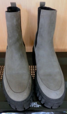 Damen Stiefellette Boots 39 Cellini grün grau Gummisohle schwarz Nubukleder Neu