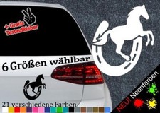 Pferd Hufeisen Aufkleber 6 Größen 21 Farben Glücksbringer Reitsport Hobby Glück