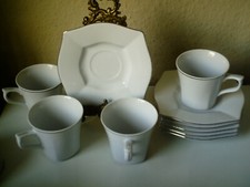 eine !!! Cmielow Kaffeetasse mit Untertasse , Weiß/ Silber, nie Gebraucht, Neuw.