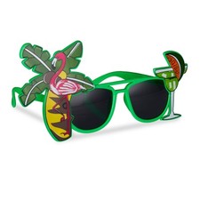 Partybrille Hawaii Gag-Brille Lustige Sonnenbrille Cocktail Spaßbrille Palme