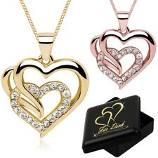 Herz Kette Zirkonia Anhänger 925 Silber Gold Rotgold Silber Damen Halskette