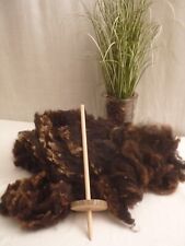 Handspindel mit 175g gewaschener Jakob- Soayschaf Rohwolle   (2)