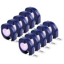 Schriftband-Kassetten 16951 Transparent 12mm für Dymo LetraTag Band LT-100H 100T