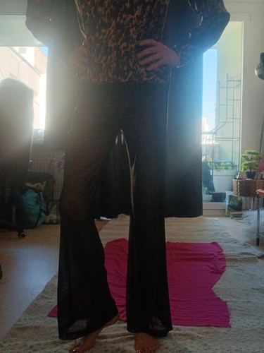 Chiffonhose schlaghose schwarz - chiffonhose,