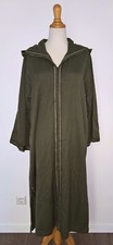 Kaftan Djellaba Jalabiya Jalaba Übergewand Kapuze Lang bestickt Grün Gr.M/L
