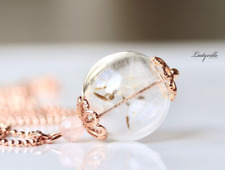 Kette Pusteblumen rosegold Glaskugel Rosenquarz romantisch Geschenkidee Frau