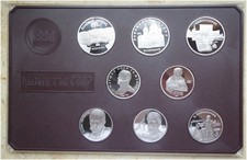 RUSSIA Rubel 1 x-5 Rouble 5 x-3 1990 Komplekt PP Proof original Etui Plastik Box