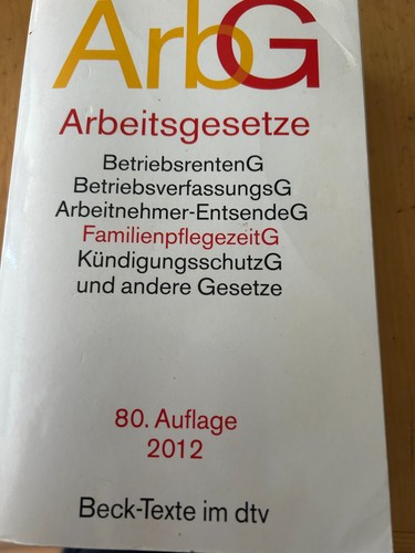 Arbg arbeitsgesetze beck 2012 - arbg,
