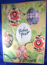 Reklame Schild Hartkarton Ostern Osterei DEWAG Berlin Frohes Fest 1981 DDR