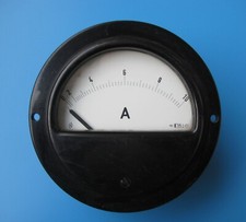 Dreheisen Amperemeter 10A-direkt, von Neuberger aus 1963, 80mm rund Einbau