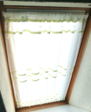 Scheibengardinen Dachfenster Gardine 138cm x 90cm hoch Weiß Grün Spanngardinen