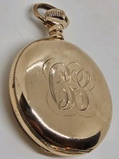 Antik Arbeit 1909 Elgin Damen Gold G.F Viktorianisch Voll-Verschluss Taschenuhr