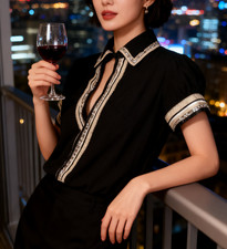 Damen  Abendbluse von Patrizia pepe mit und Glitzer & Perlen * Gr.36 *Rückenfrei