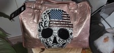 Damen Handtasche  Henkeltasche  Totenkopf/ Rosa