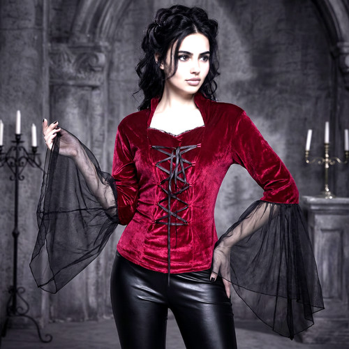 Velvet blouse gothic larp - velvet,