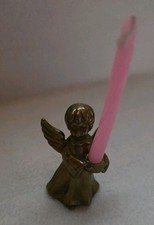 Weihnachtsdeko Weihnachten Engel m. Kerze Messing, 6 cm