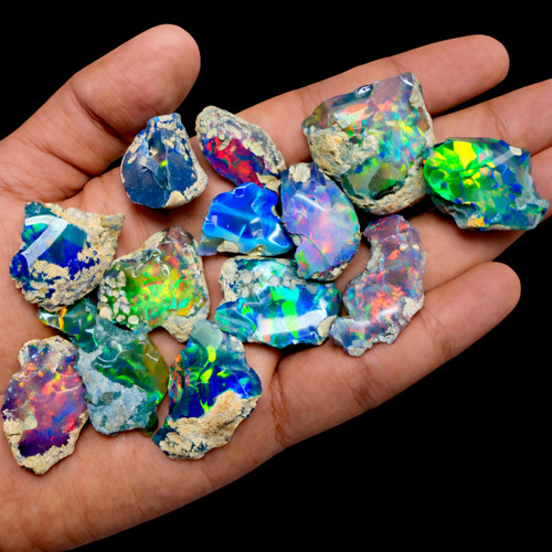 Natural black ethiopian opal - black,