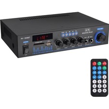 Kraftvoller 50W + 50W Bluetooth Stereoverstärker mit Fernbedienung und FM-Radio