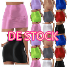 DE Damen Figurbetonter Rocks Glossy Elastischer Bund Minirock Eng Party Clubwear