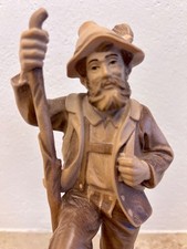 Geschnitzter Wanderer Holzfigur 21cm H.