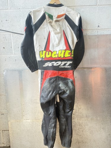 Race worn scott leathers suit - worn,