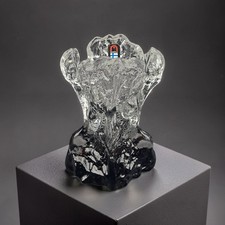 Humppila Eisglas Vase signiert