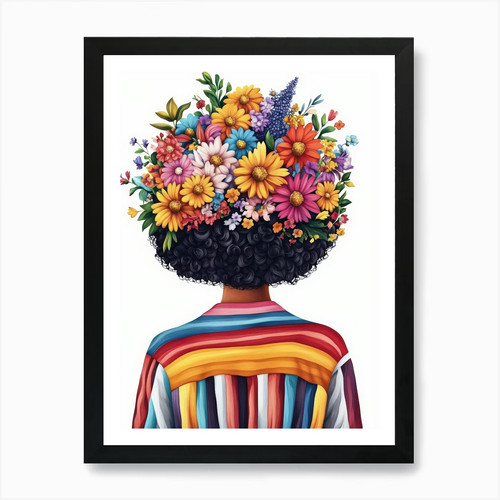 Afroflora kunstdruck gerahmt - kunstdruck,