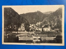 Schmilka - Sächs. Schweiz  - mit Schaufelraddampfer auf der Elbe • 1932 gelaufen