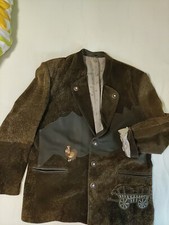 "Alphorn" Braun-anthrazit echt Leder Herren Janker Gr. 52, ausgefallen, Wie Neu 