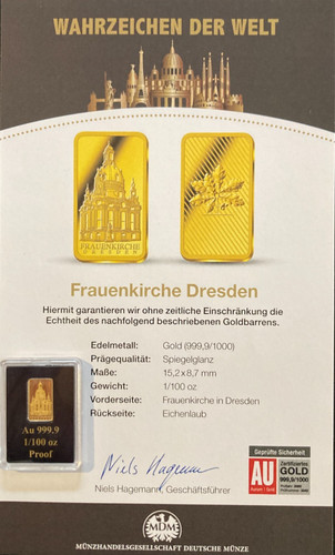 Kleines gold barren - gold", 1/100
