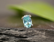 925 Silber Ohrring Single Harry Ivens IV Designer Besatz Oval Blau Grün Leicht