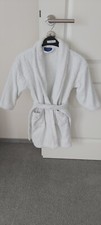 kurzer weißer Bademantel Unisex Gr. 110 (4-7 Jahre)