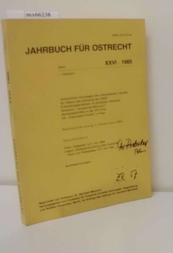 Jahrbuch für ostrecht - ostrecht, band