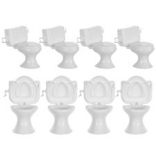  8 Pcs Puppenhaus Toilette