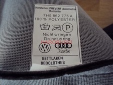 Original VW T5 T6 Multivan Bettlaken Schonbezug für Liegebank 7H5 862 775 A grau
