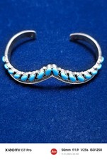 Indianer Navajo Sterling Silber Türkis Armreif Armspange