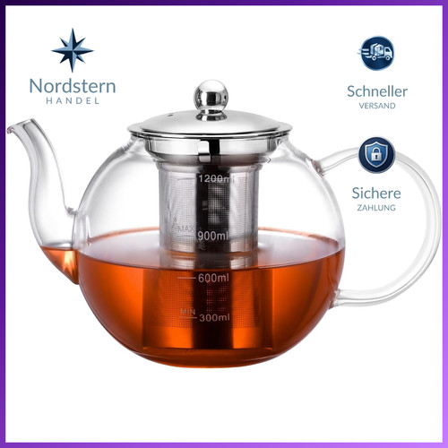 Teekanne glas liter mit - 1,2,