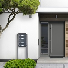 Burg-Wächter Briefkastenanlage 4 Parteien anthrazit freistehend mit Namensschild