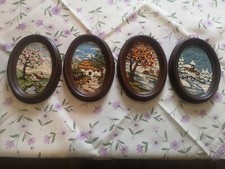 Bilder  4-Jahreszeiten handgestickt mit Holzrahmen neu