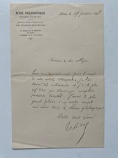Theodule Ribot  ( 1839 - 1916 ) - Philosoph - original signierter Brief
