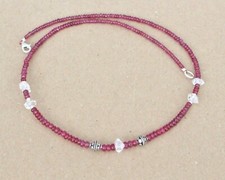 43 cm   Rubin Edelstein  kette ,mit Herkimer Diamant ( M -2  *)