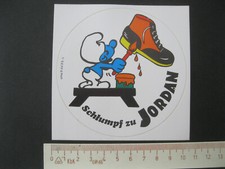 (02) Schlumpf zu JORDAN Peyo Schuhe Sticker Aufkleber Reklame Werbung