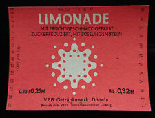 altes Limoetikett Label Etikett Limonade VEB Getränkewerk Döbeln GK Leipzig