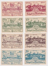 4 Banknoten Notgeld Stadt