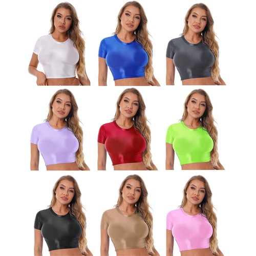 Damen glänzend crop top - de,