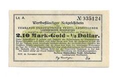 2,10 Mark Gold 1/2 Dollar Hof