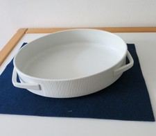 THOMAS  FLAMMFEST LATHAM Bauhaus-Stil große Auflaufform Rillendekor oval 33 x 25