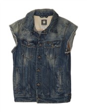G-STAR Damen Jeansweste UK 10 Small blau Baumwolle DI16