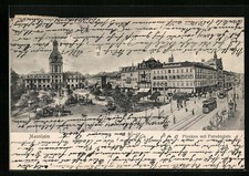 Mannheim, Planken mit Paradeplatz und Strassenbahn, Ansichtskarte 