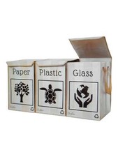 Shiva Green 3-teiliges Abfalltrennsystem  Abfallverwertungssystem Behälte